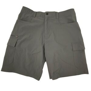 Orvis Tech Cargo Shorts Men's 34 Gray Quick Dry Stretch Outdoor Hiking Fishing